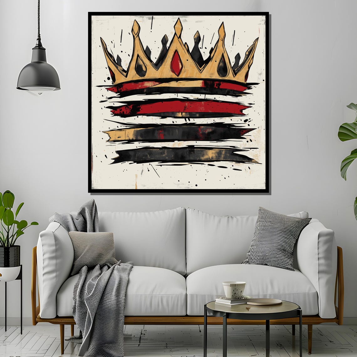 Graffiti Crown Painting Bold Street Art Wall Decor Urban Pop Art Royalty Modern Expressionist Artwork Unique Gift - Image 4