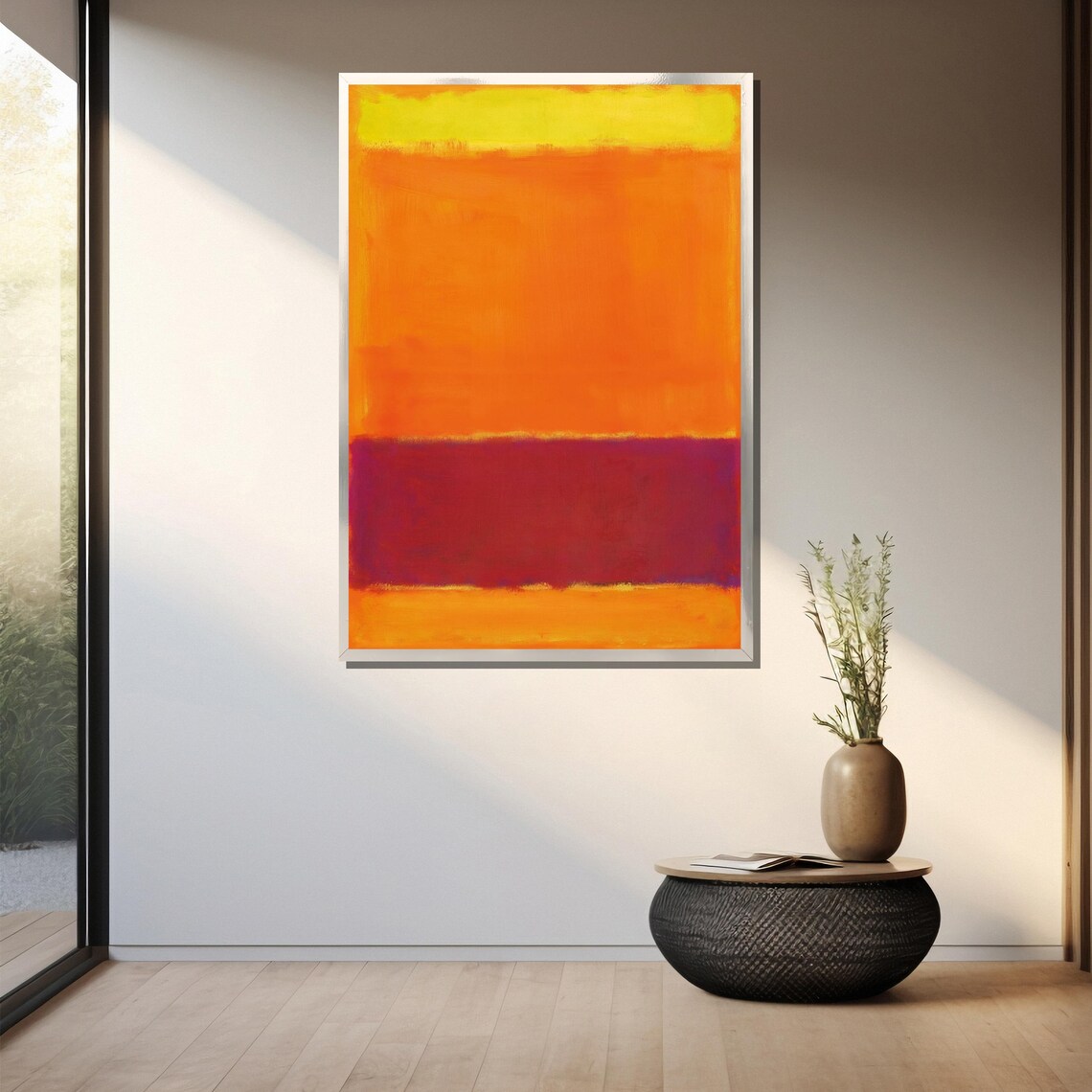 Golden Sunset Bands Of Orange Magenta Modern Abstract Art Poster - Image 3