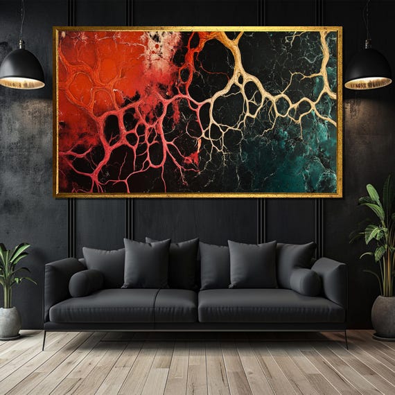 Abstract Artery Network Painting Bold Art Gift For Unique Modern Wall Decor