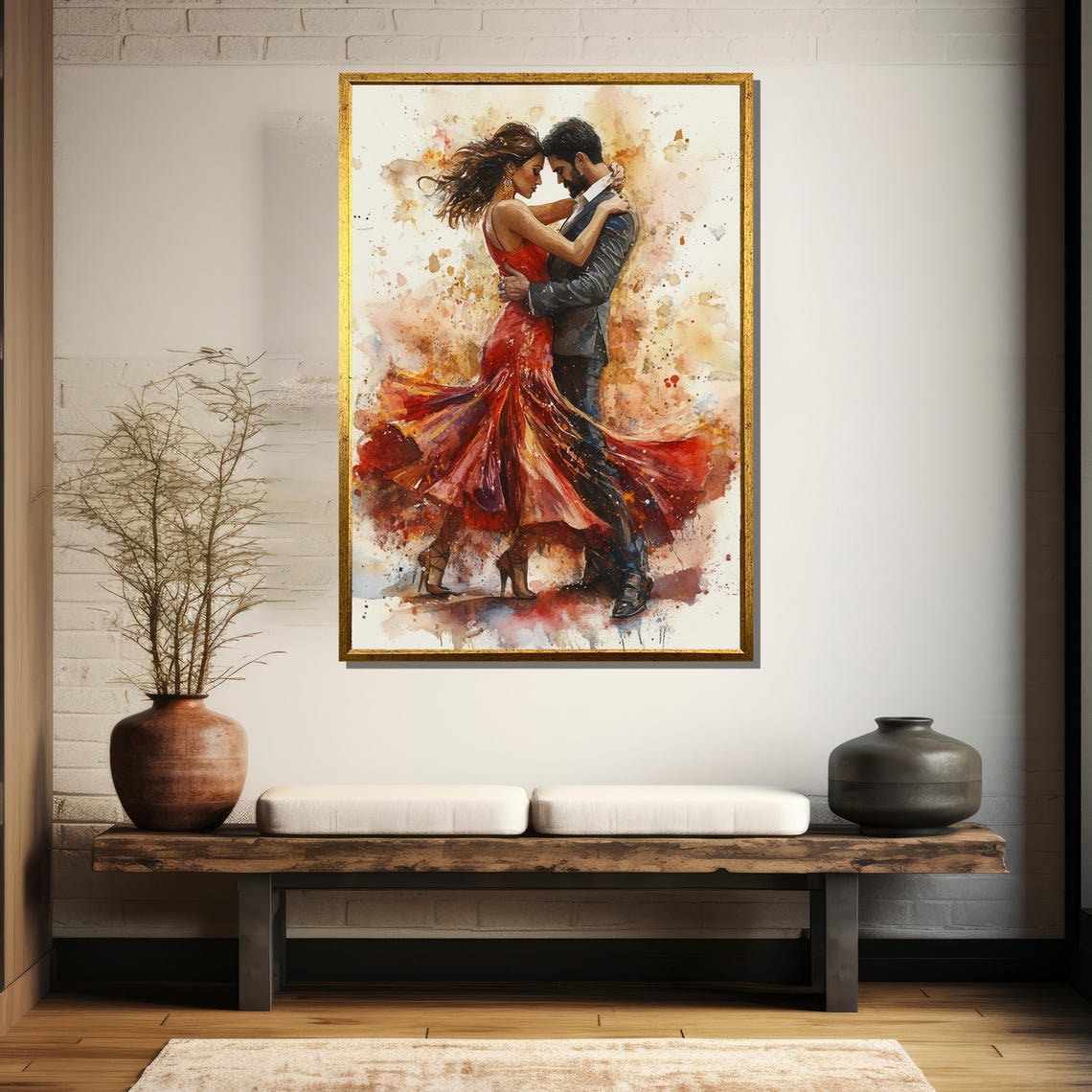Romantic Dance Painting Passionate Couple Wall Art Elegant Gift For Dance Lovers - Image 5