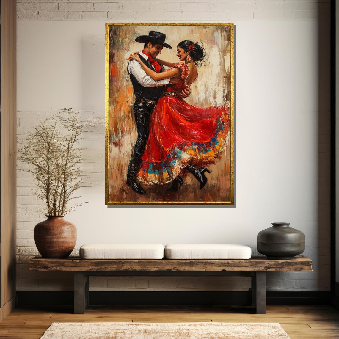 Mexican Dance Couple Art Print, Vibrant Painting - Image 5