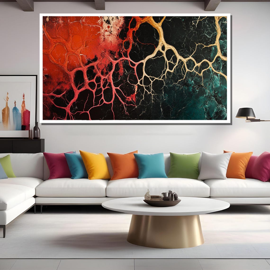 Abstract Artery Network Painting Bold Art Gift For Unique Modern Wall Decor - Image 2
