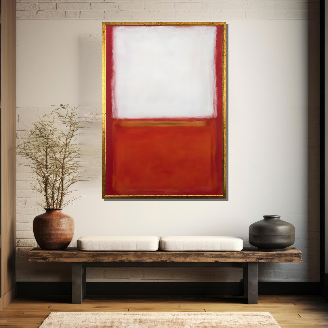Mark Rothkos Untitled 1969 White And Orange Abstract Expressionist Painting Ideal Art Gift For Contemporary Collectors - Image 5