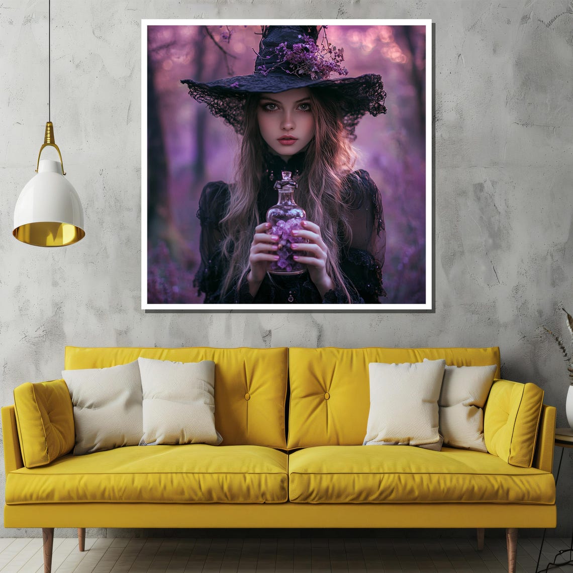 Mystical Purple Witch Potion Bottle Enchanting Fantasy Poster - Image 2