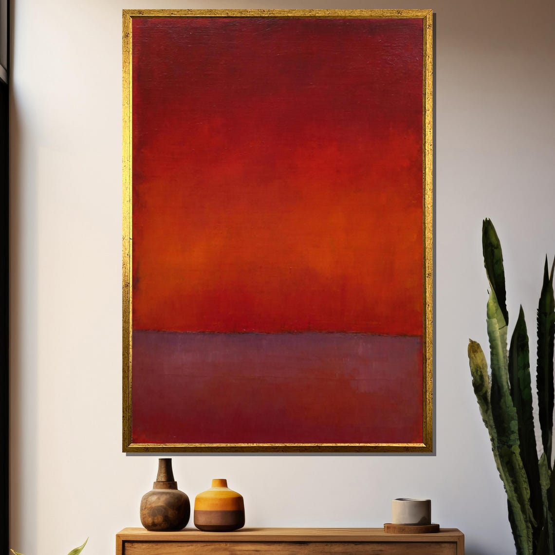 Red And Purple Color Field Abstract Bold Modern Gradient Art Poster