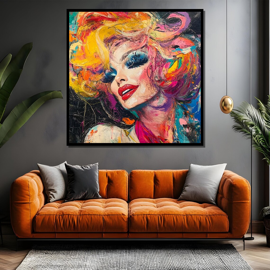 Vibrant Glamorous Woman Portrait Colorful Expressionist Poster - Image 4