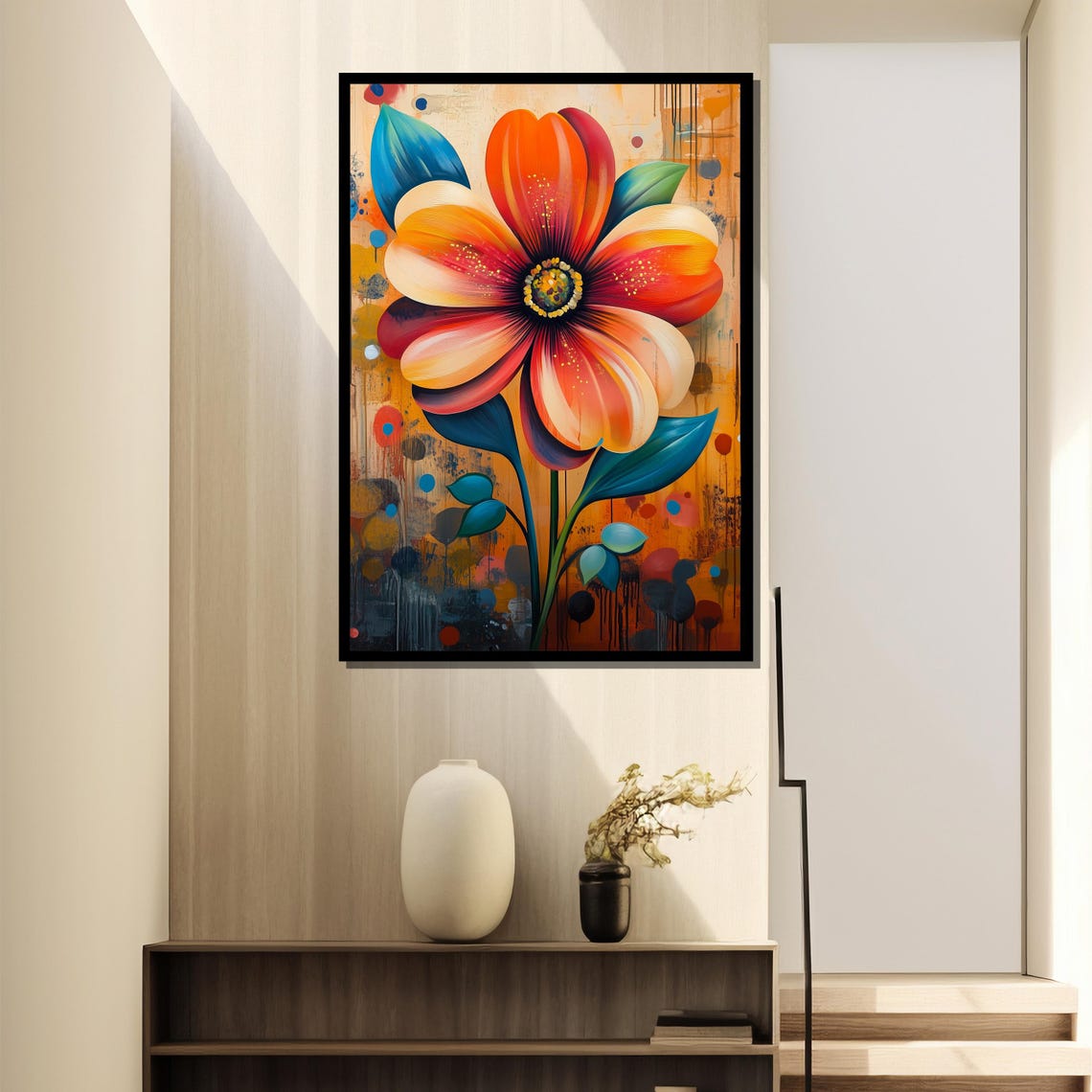 Graffiti Flower Fantasy Bold Painting Gift For Artistic Home Decor And Flower Lovers - Image 4