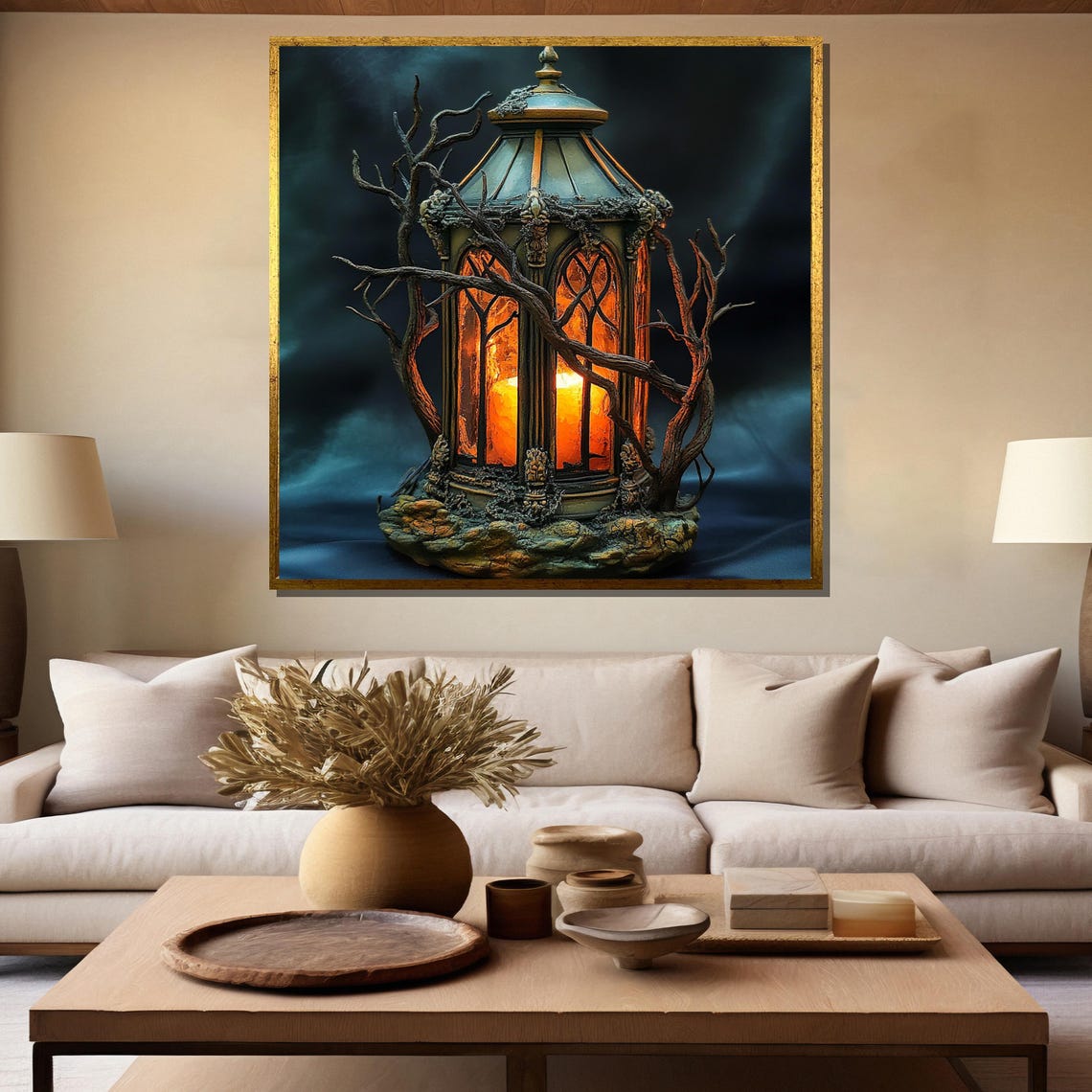 Gothic Lantern Painting Unique Gift For Home Decor And Art Enthusiasts - Image 5