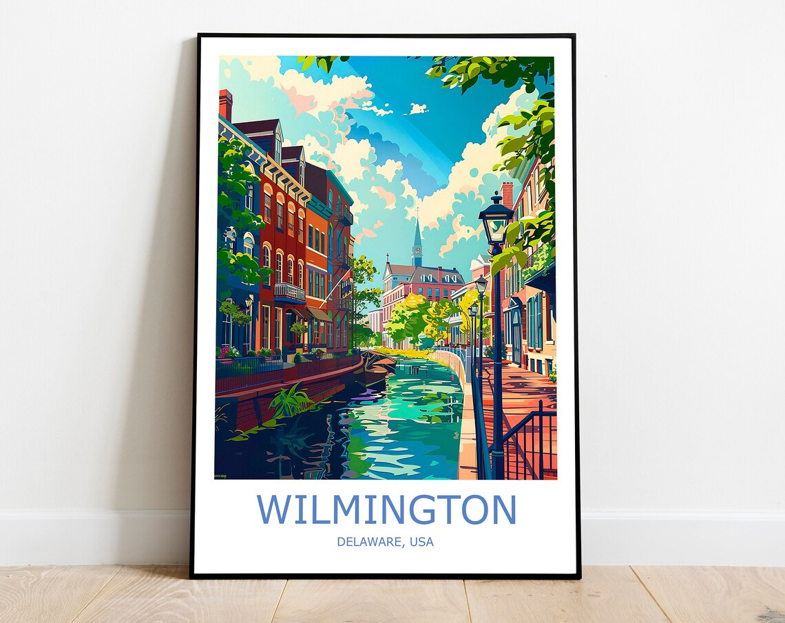 Wilmington Delaware Travel Poster, Wall Art Print