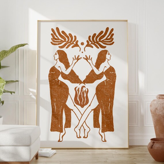 Terracotta Sisterhood Goddess Spiritual Women Art Print Feminine Energy
