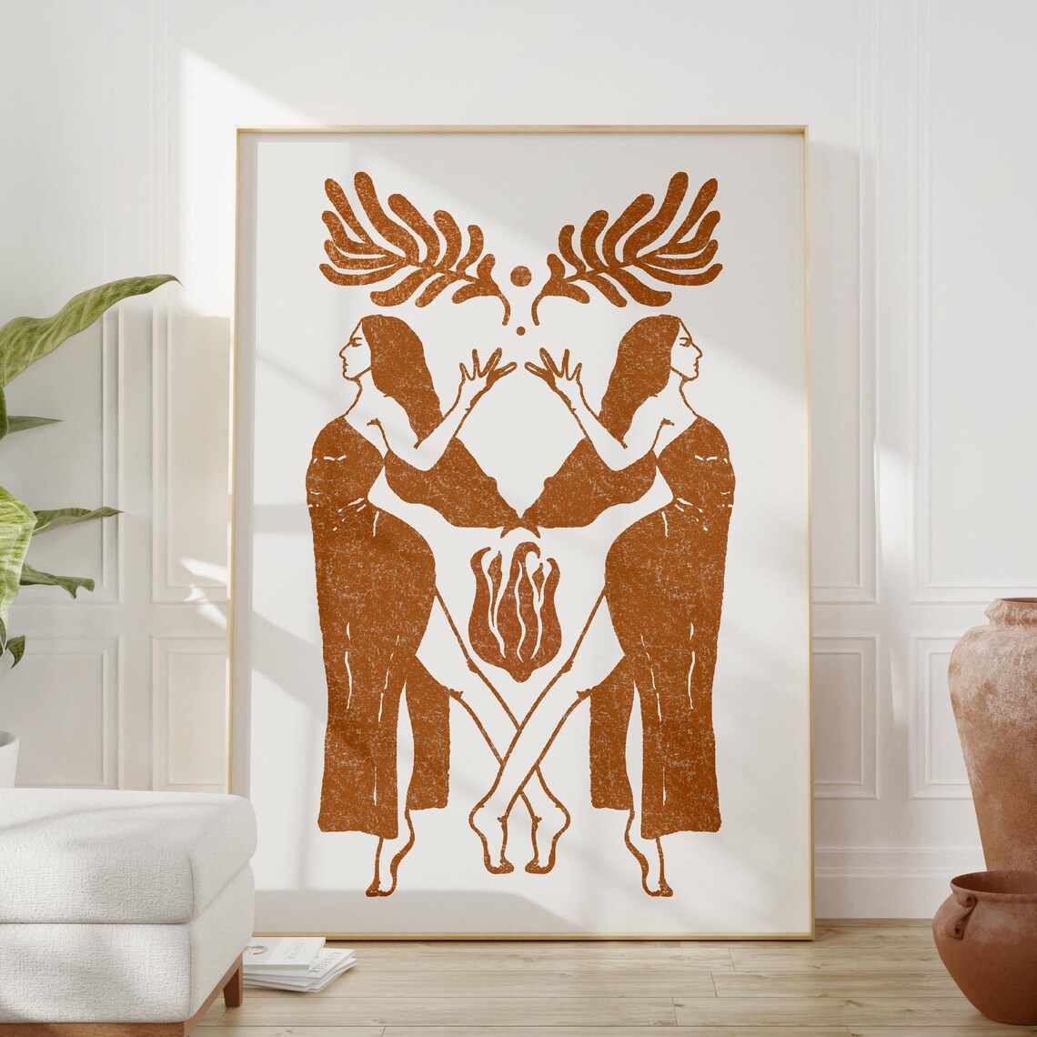 Terracotta Sisterhood Goddess Spiritual Women Art Print Feminine Energy
