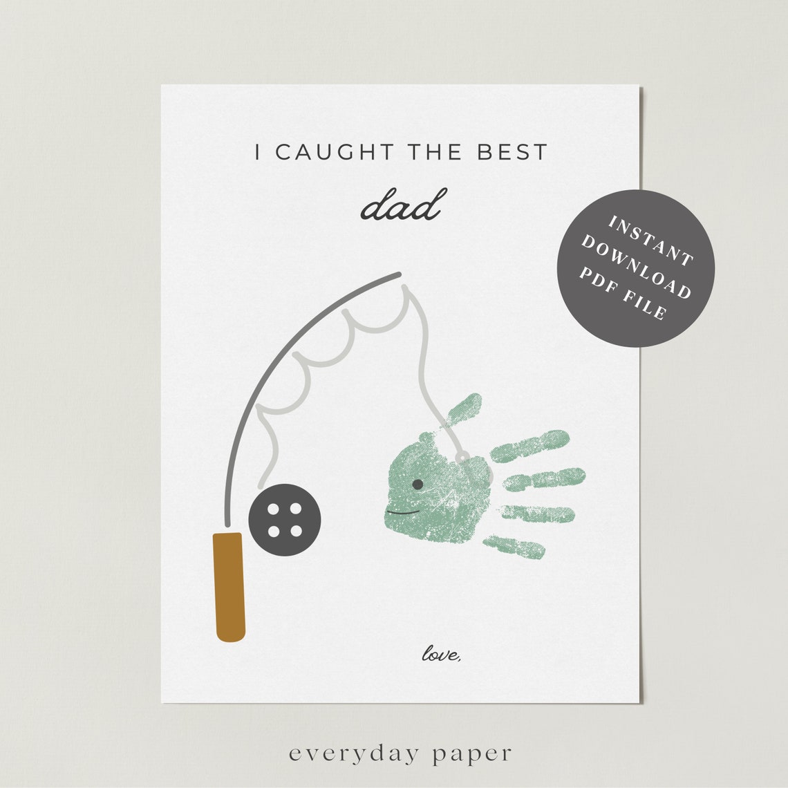 Dad Fish Handprint Art, Fishing Birthday Card - Image 6