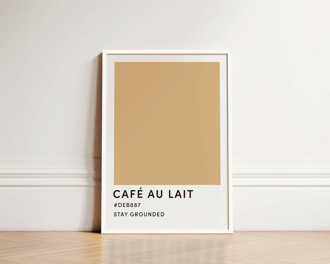 Cafe Au Lait Colour Block Print Coffee Poster Coffee Print Kitchen Decor Coffee Gift Latte Poster Coffee Lover Gift Coffee Prints - Image 2