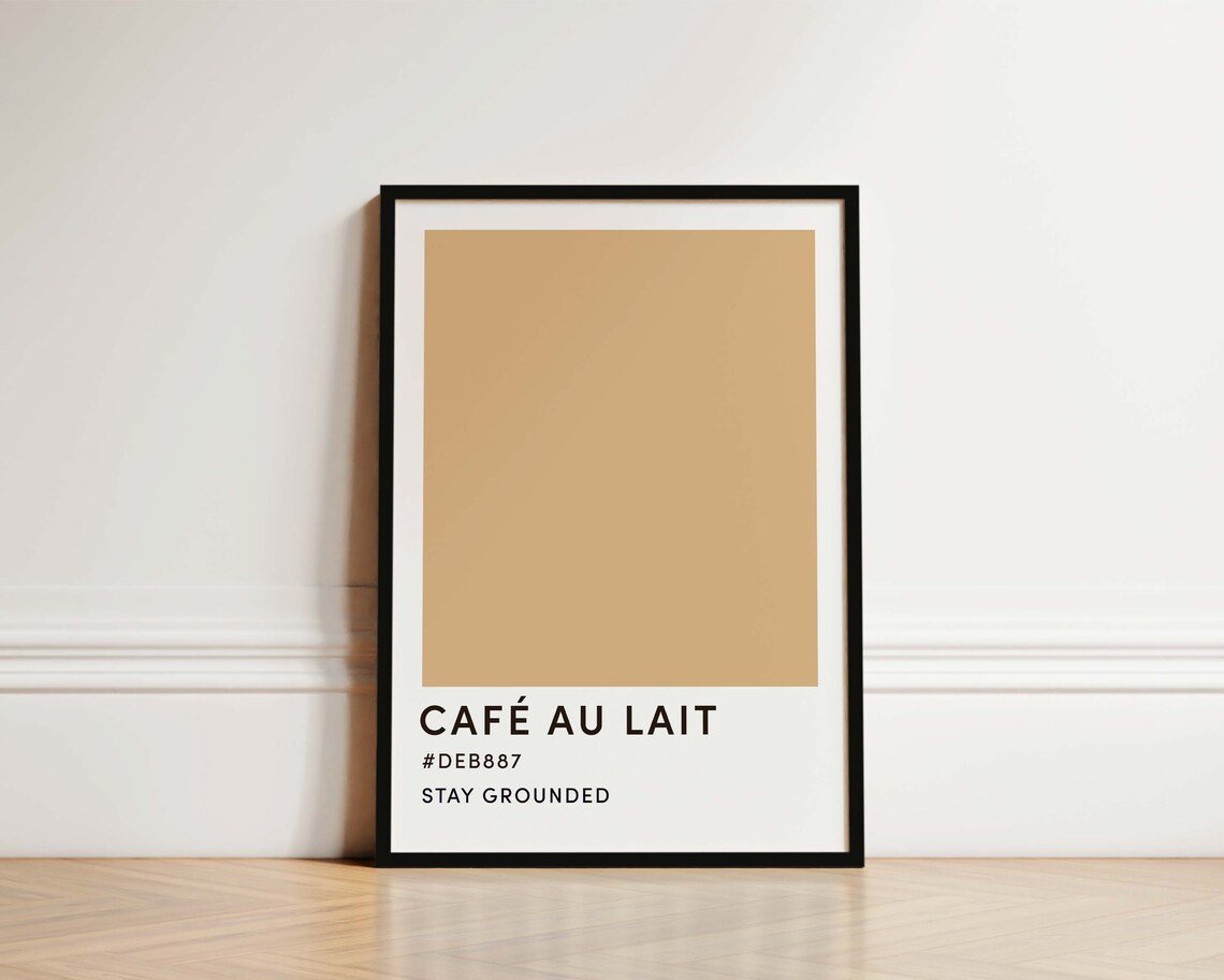 Cafe Au Lait Colour Block Print Coffee Poster Coffee Print Kitchen Decor Coffee Gift Latte Poster Coffee Lover Gift Coffee Prints - Image 3