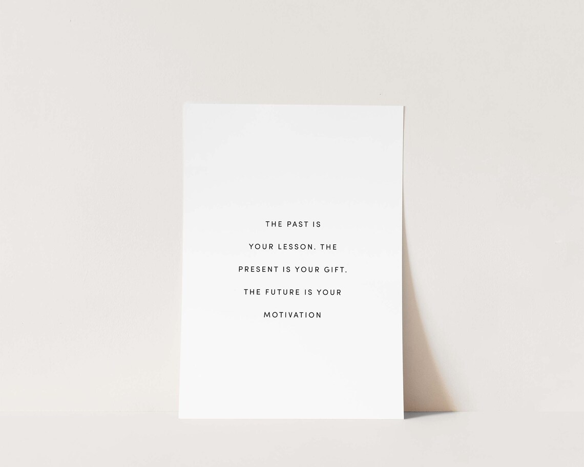 The Past Is Your Lesson Present Gift Future Motivation Poster - Image 2
