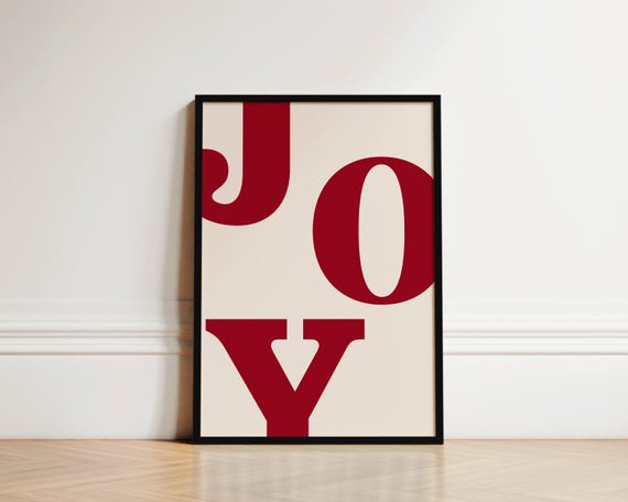 Joy Print, Winter Christmas Wall Art Poster Print