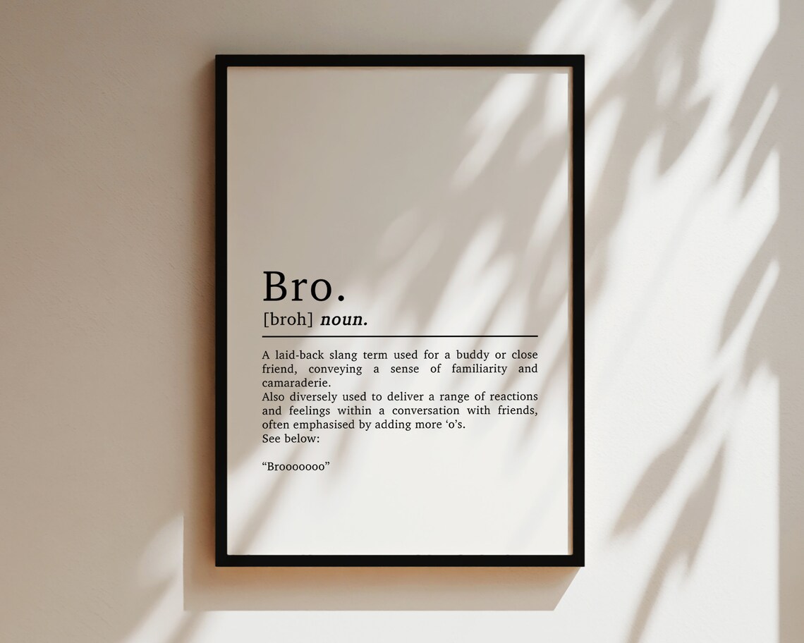 Bro Definition Gaming Print, Teen Bedroom Decor