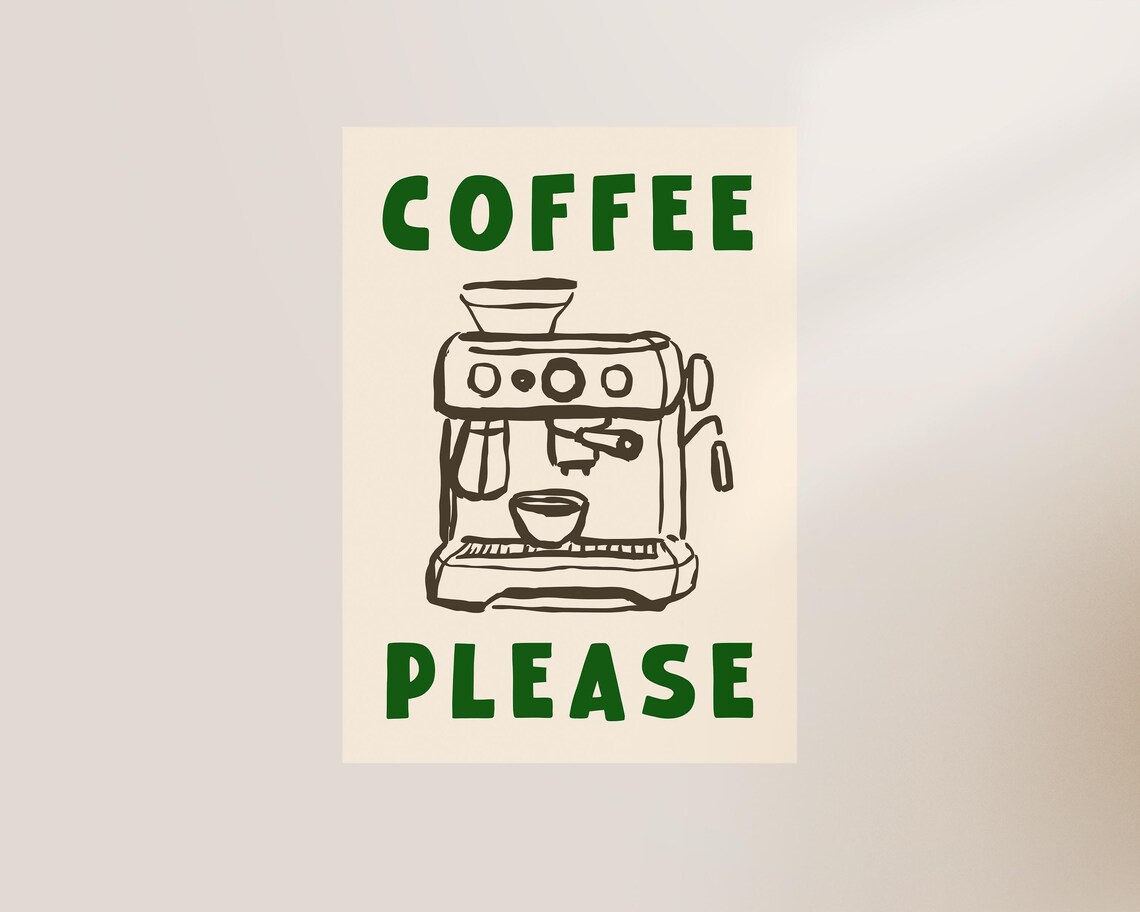 Coffee Please Kitchen Wall Art Print - Image 3