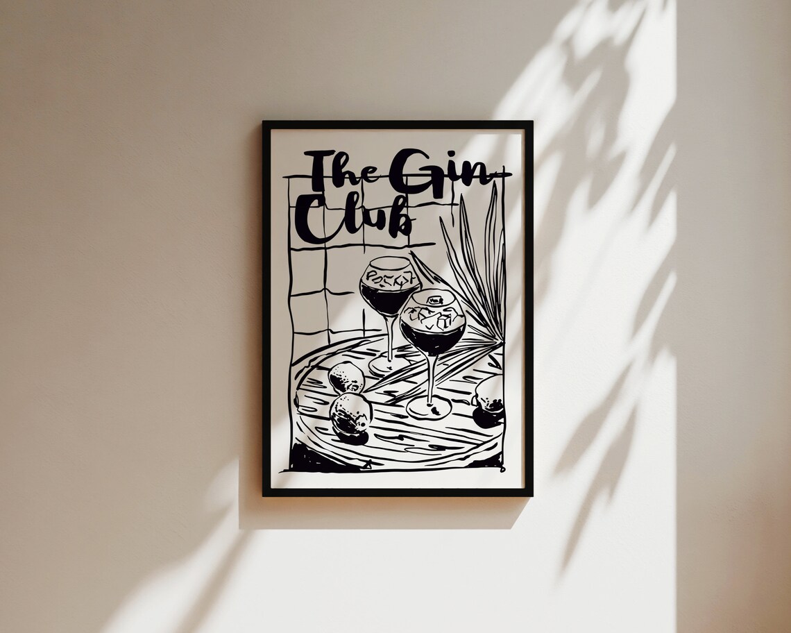 Gin Club Kitchen Art Print, Gin Quote Decor - Image 3