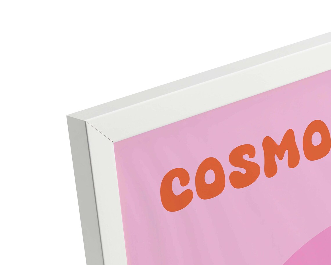 Retro Cosmopolitan Cocktail Arch Illustration Pink Bar Poster - Image 2