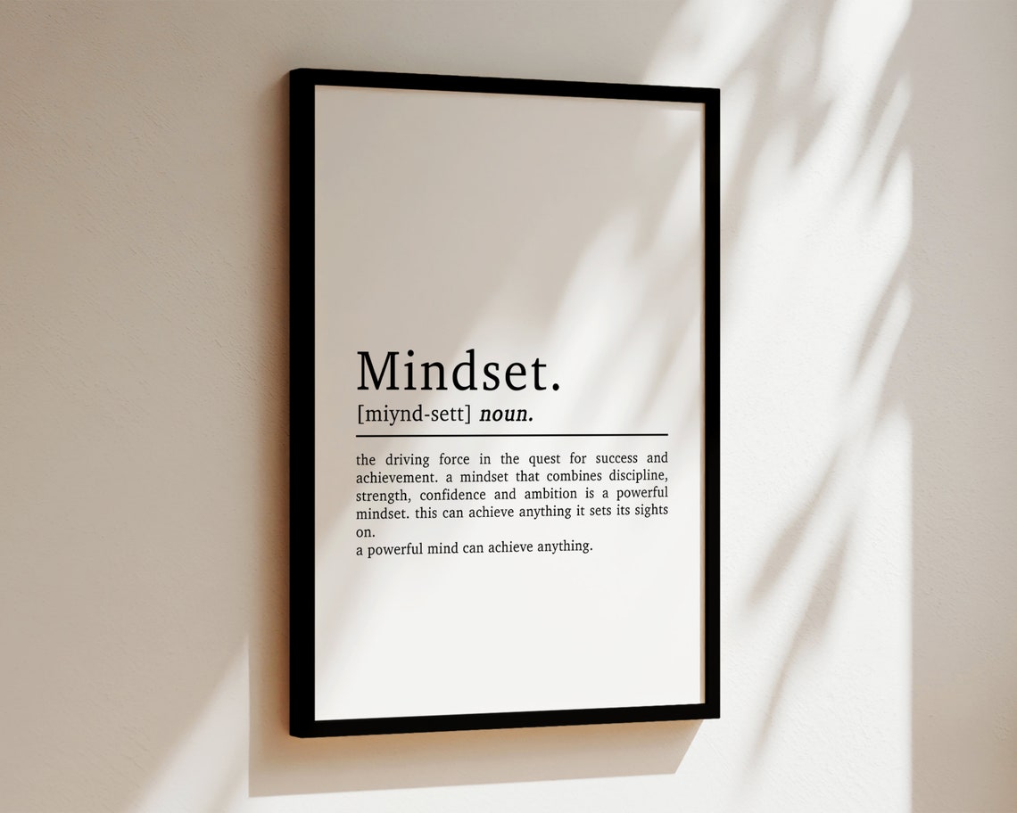 Mindset Definition Inspirational Office Art Print - Image 3