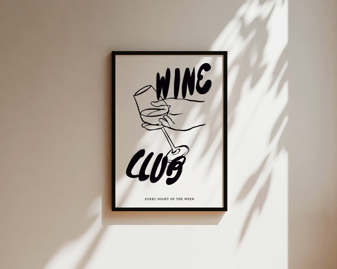Wine Club Kitchen Poster, Wine Lover Gift - Image 3