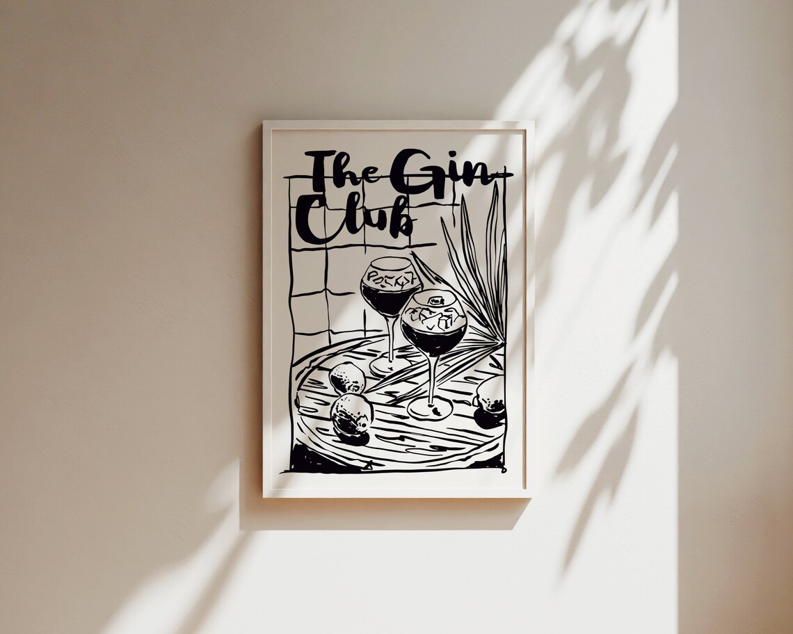 Gin Club Kitchen Art Print, Gin Quote Decor - Image 2