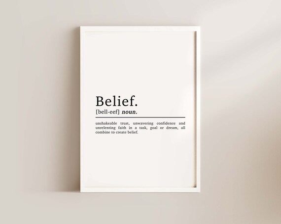 Motivational Belief Quote Art Print, Office Decor