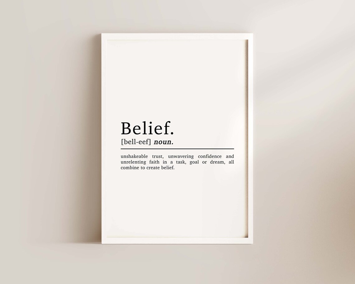 Motivational Belief Quote Art Print, Office Decor