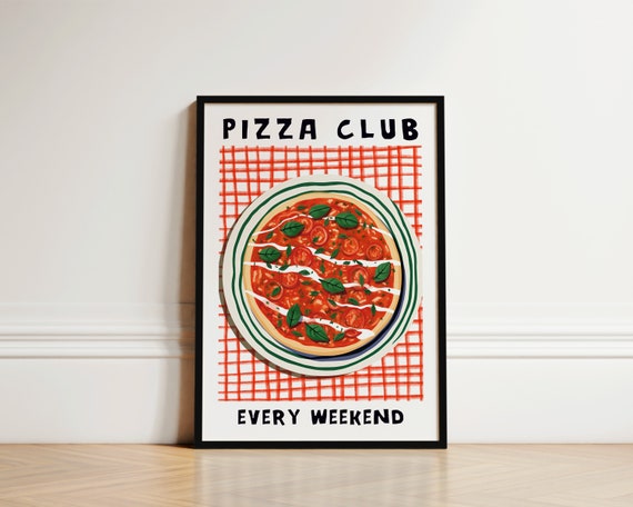 Pizza Club Kitchen Art Print, Italian Wall Art