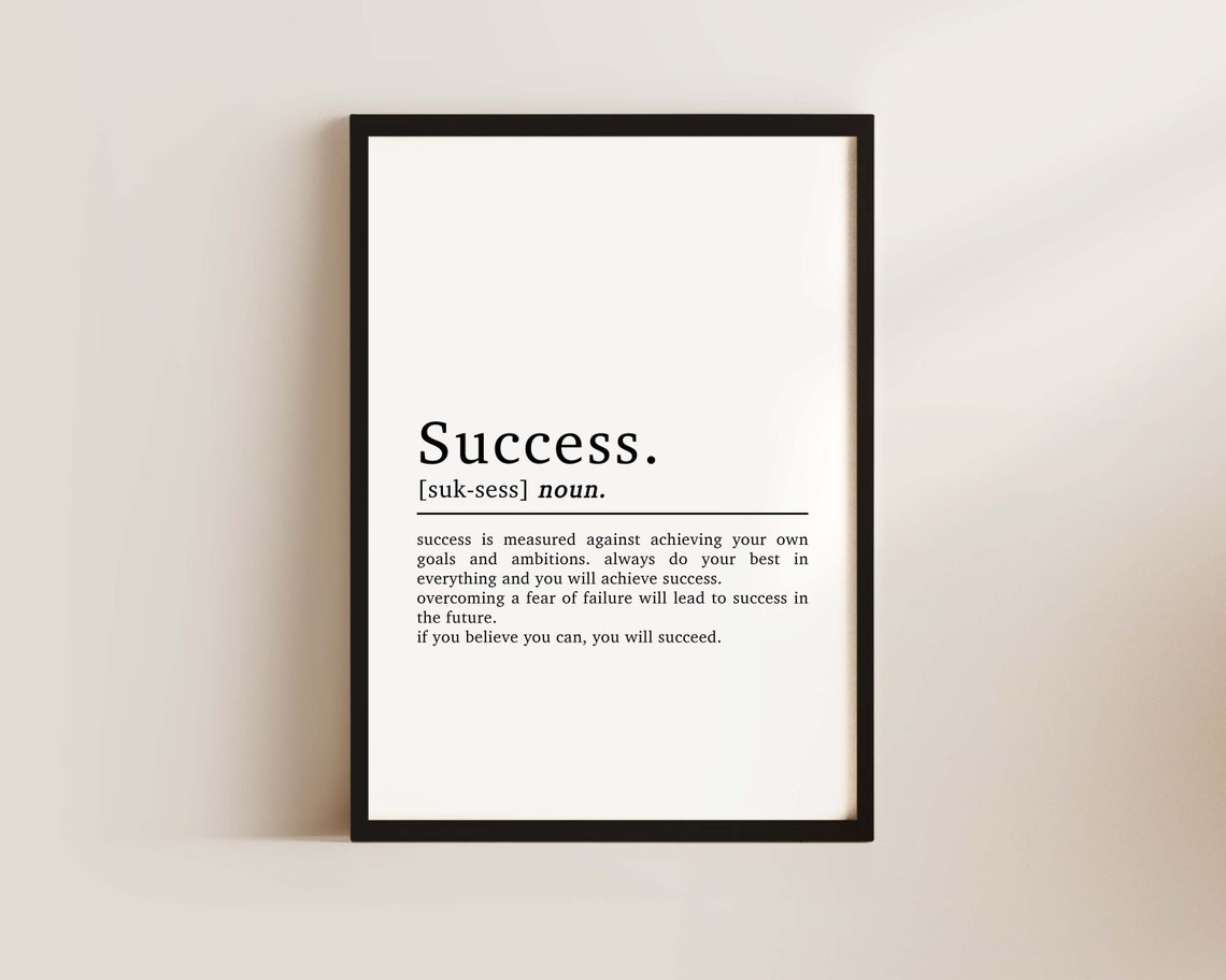 Success Definition Quote, Motivational Wall Art Print