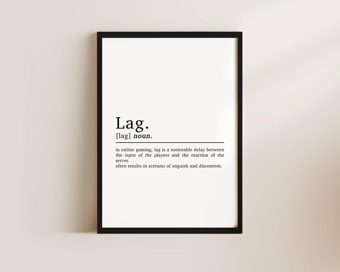 Lag Definition Gaming Poster, Gaming Room Decor