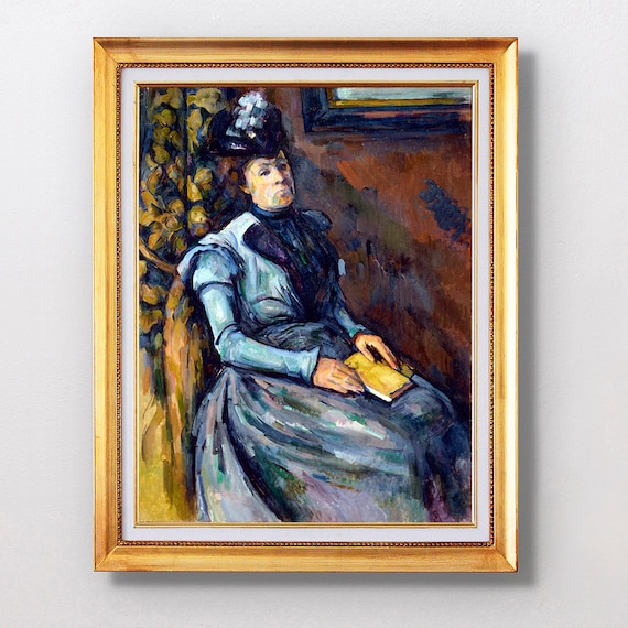 Paul Cezanne Seated Woman in Blue 1904 Elegant Portrait Poster