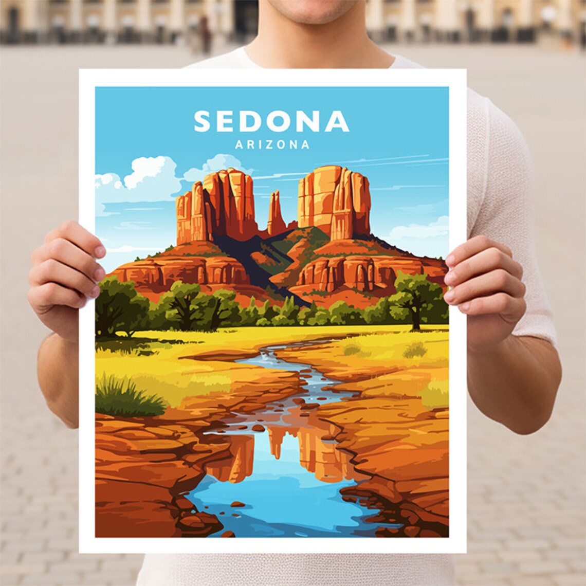 Sedona Arizona Travel Poster, USA Wall Art