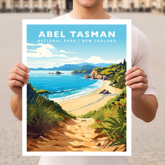 Abel Tasman National Park New Zealand Golden Beach Coast Poster