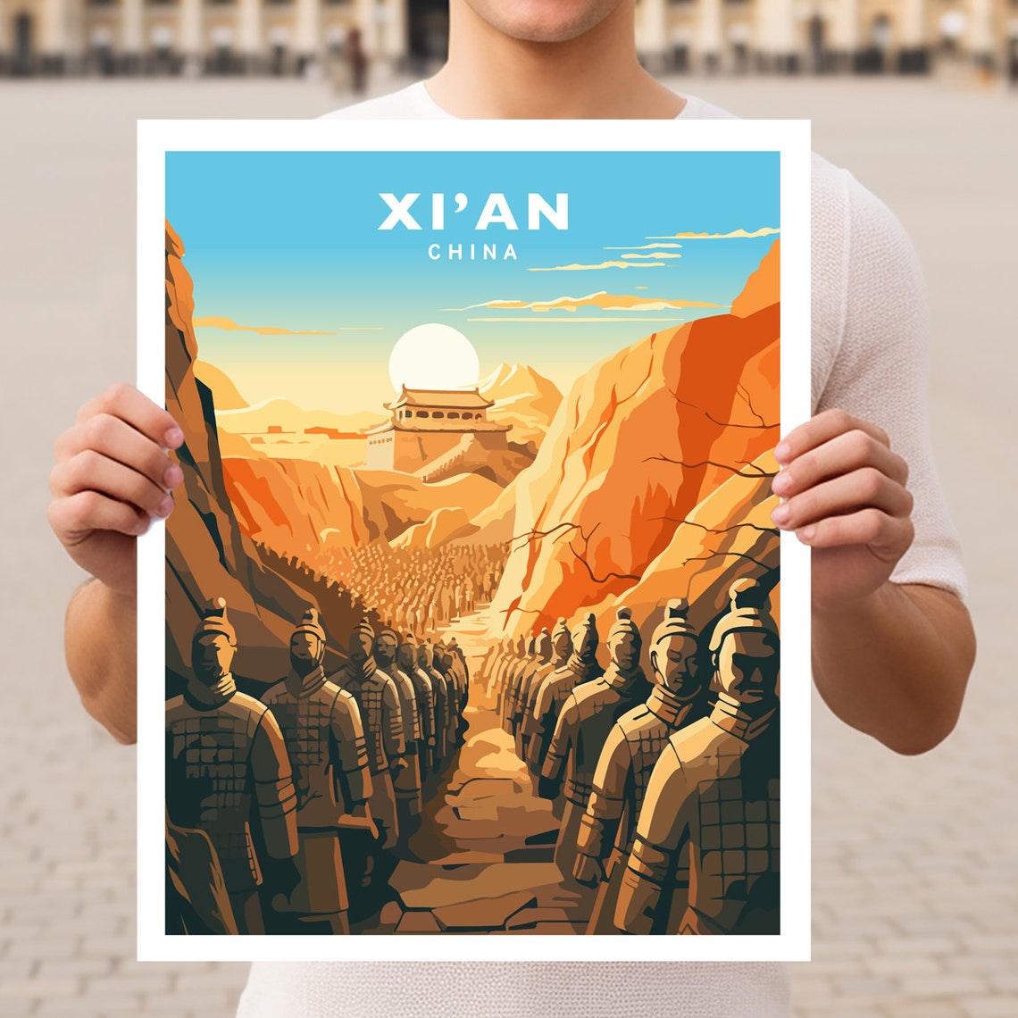 Xian China Terracotta Army Warriors Ancient Imperial History Poster