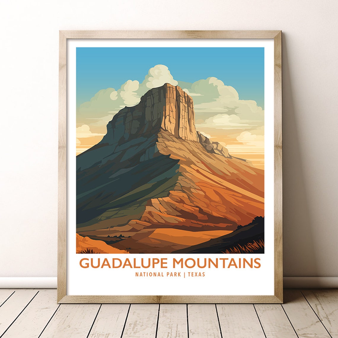 Guadalupe Mountains National Park Texas El Capitan Peak Travel Poster