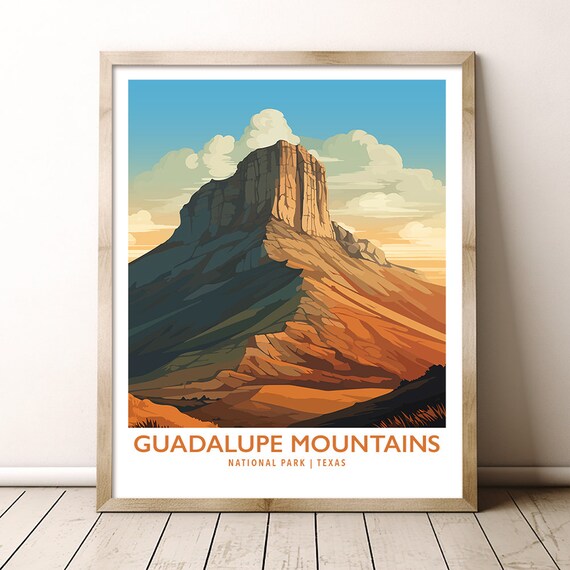 Guadalupe Mountains National Park Texas El Capitan Peak Travel Poster