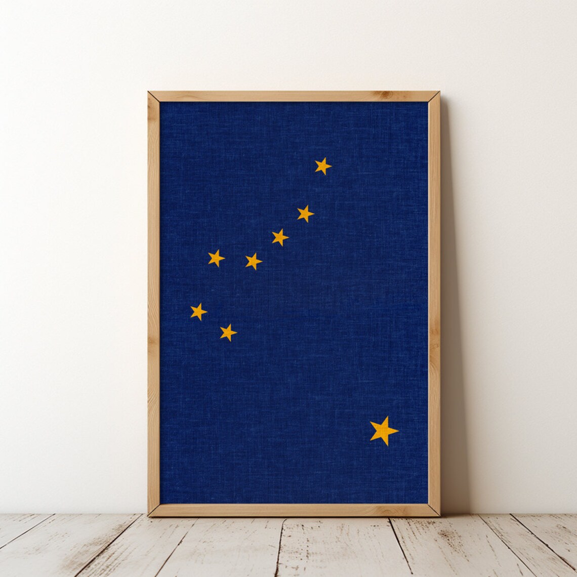 Alaska State Flag Big Dipper North Star Navy Vintage Art Poster