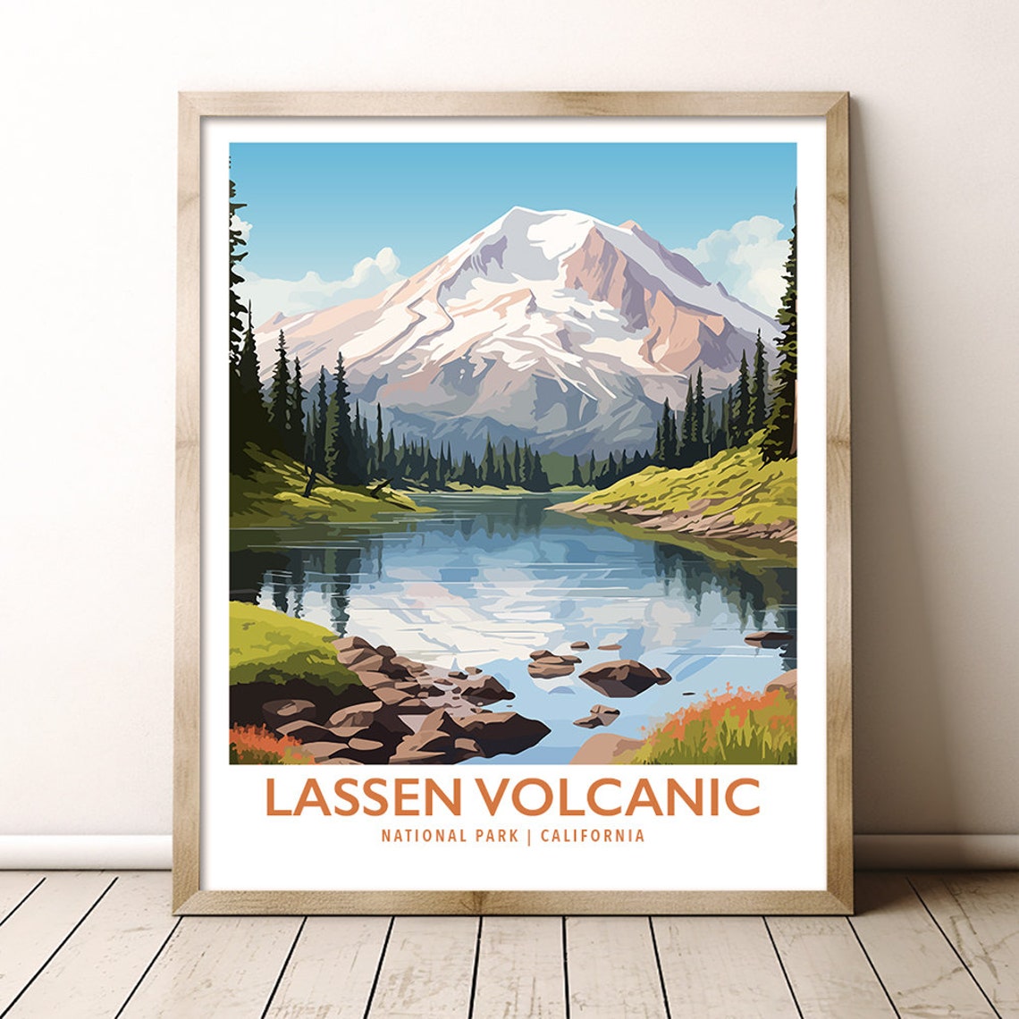 Lassen Volcanic National Park California Peak Lake Reflection Poster