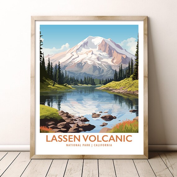 Lassen Volcanic National Park California Peak Lake Reflection Poster