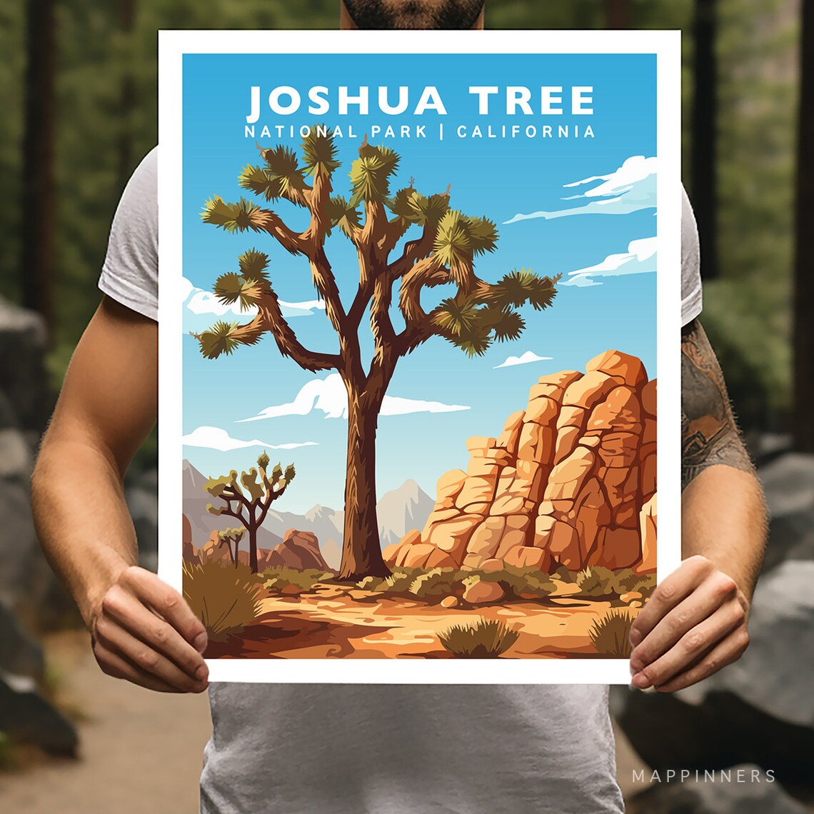 Joshua Tree National Park Hiking Wall Art Print