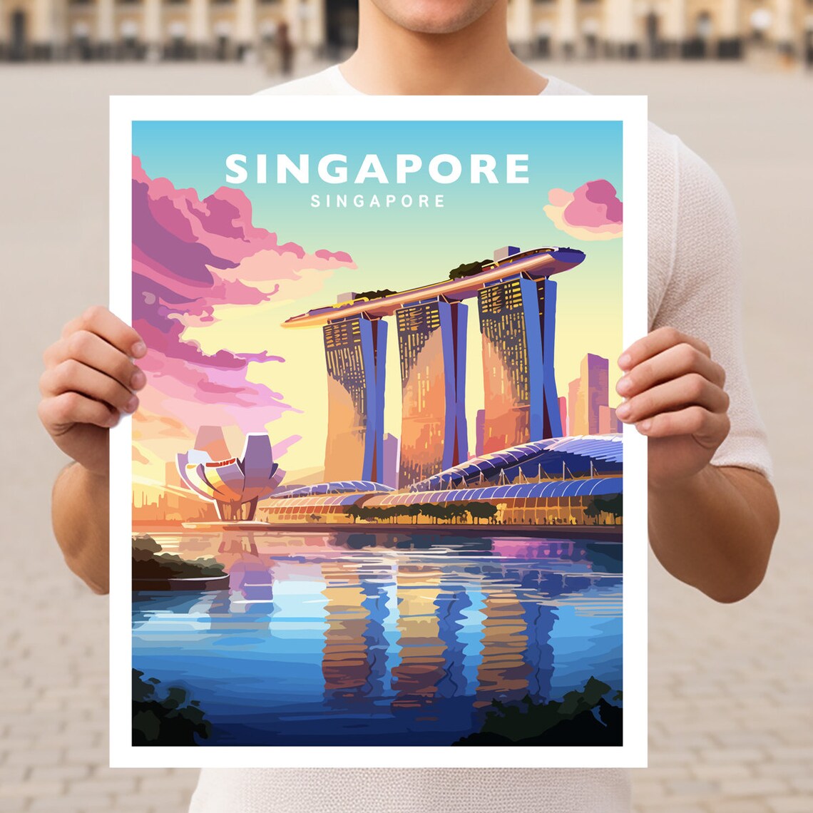 Singapore Travel Poster Print, Asia Wall Art