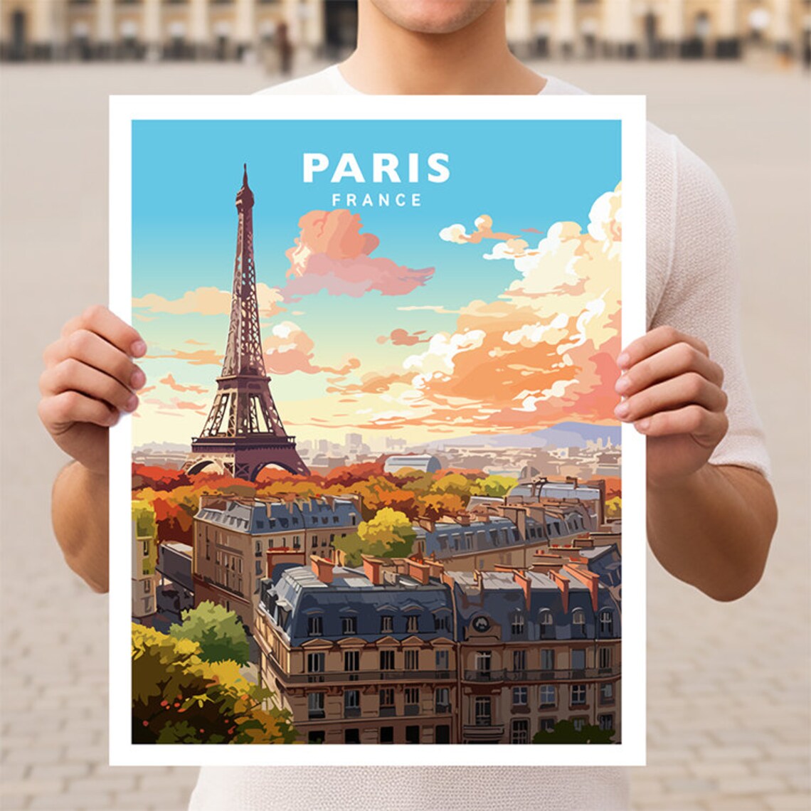 Paris, France Travel Poster for European Decor