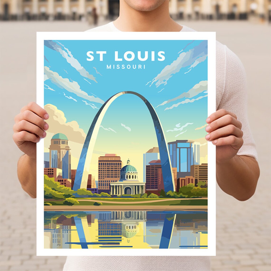 St Louis Missouri Travel Poster, US City Art Print