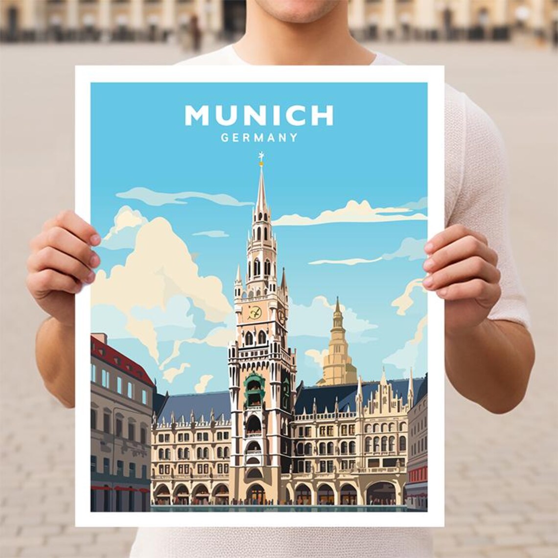 Munich Germany Vintage Travel Poster Print