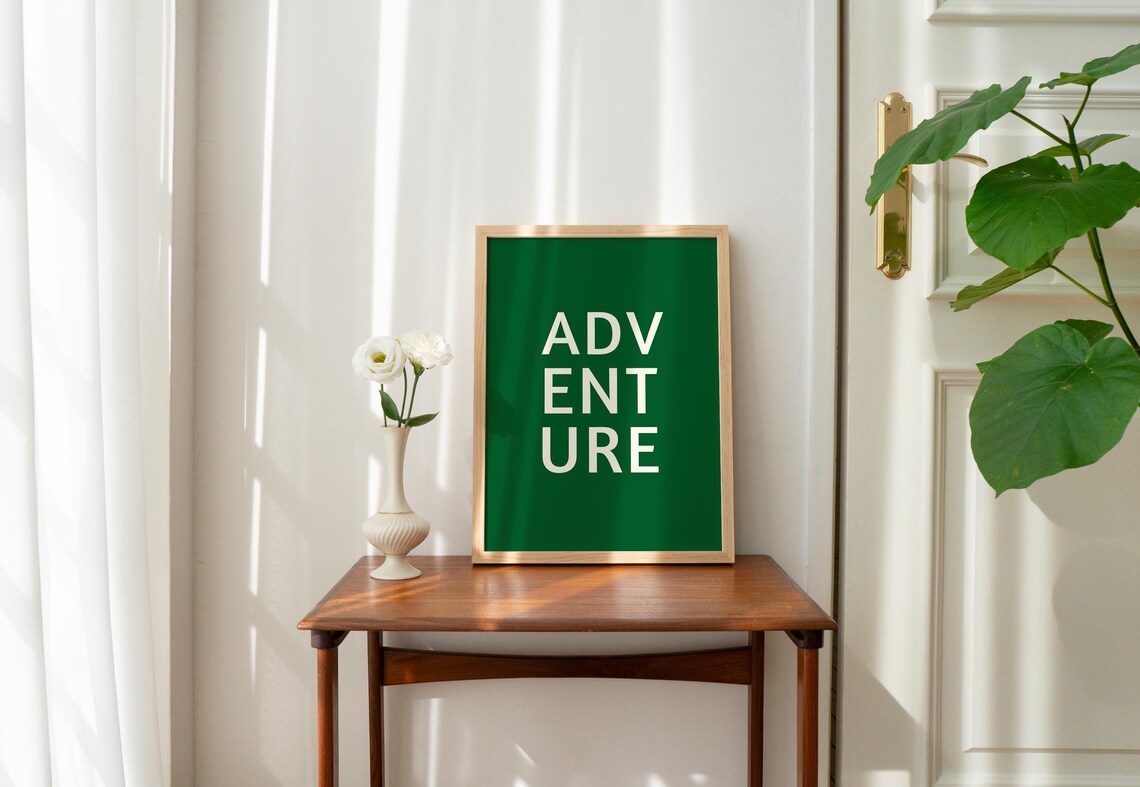 Bold Green Stacked Adventure Typography Minimalist Quote Poster - Image 3