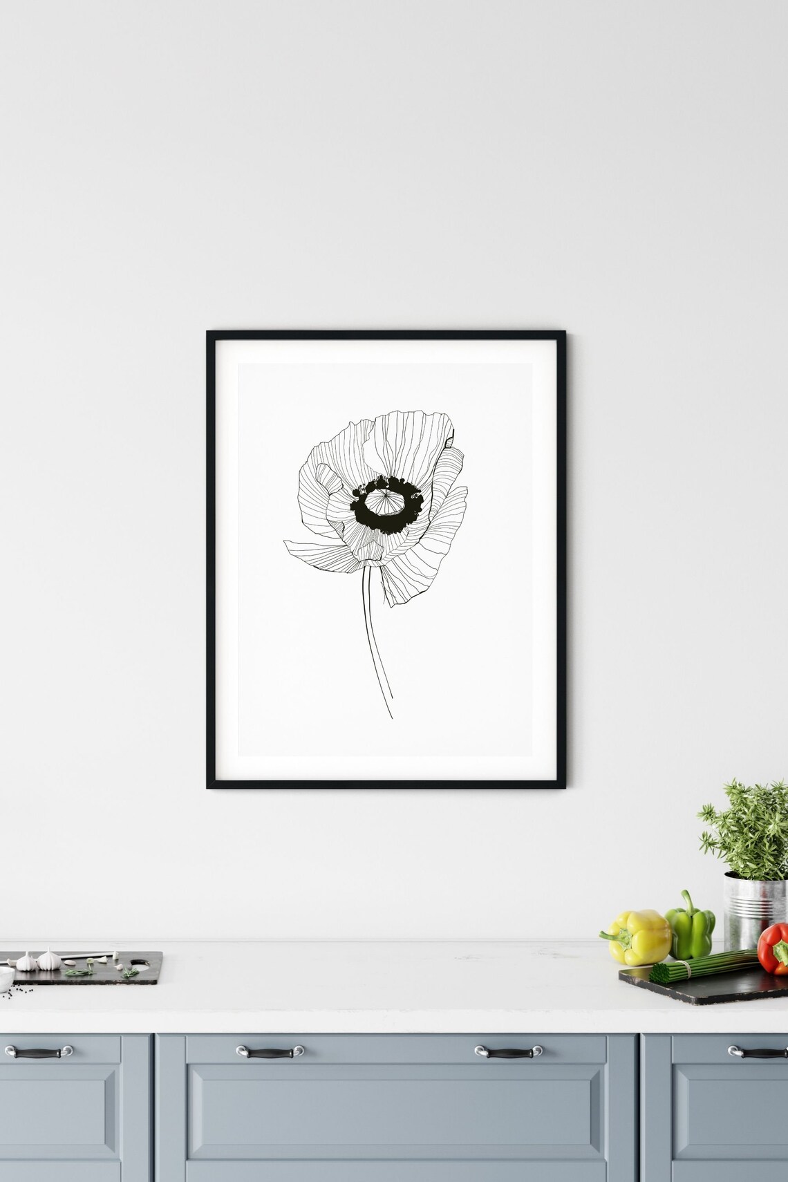 Poppy Line Art, Minimalist Flower Art Print - Image 3