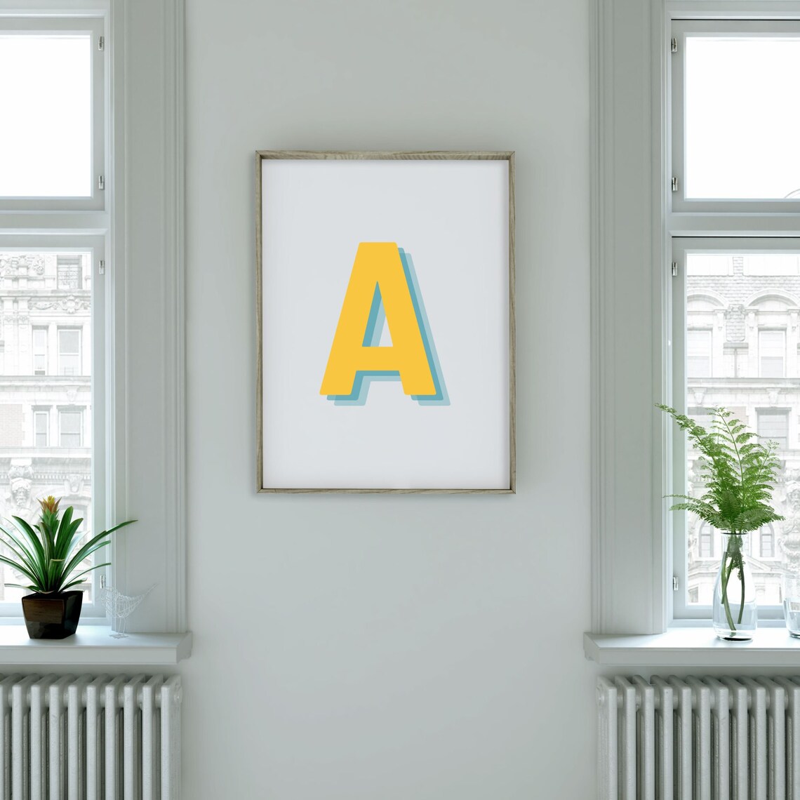 Retro 3D A Letter Monogram, Baby Initial Wall Art - Image 2