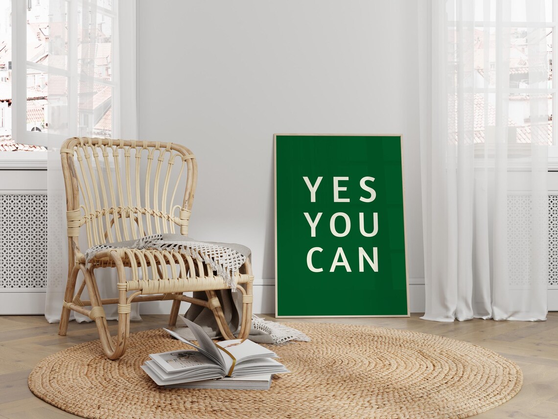 Yes You Can - Minimalist Motivational Quote Poster - Image 4